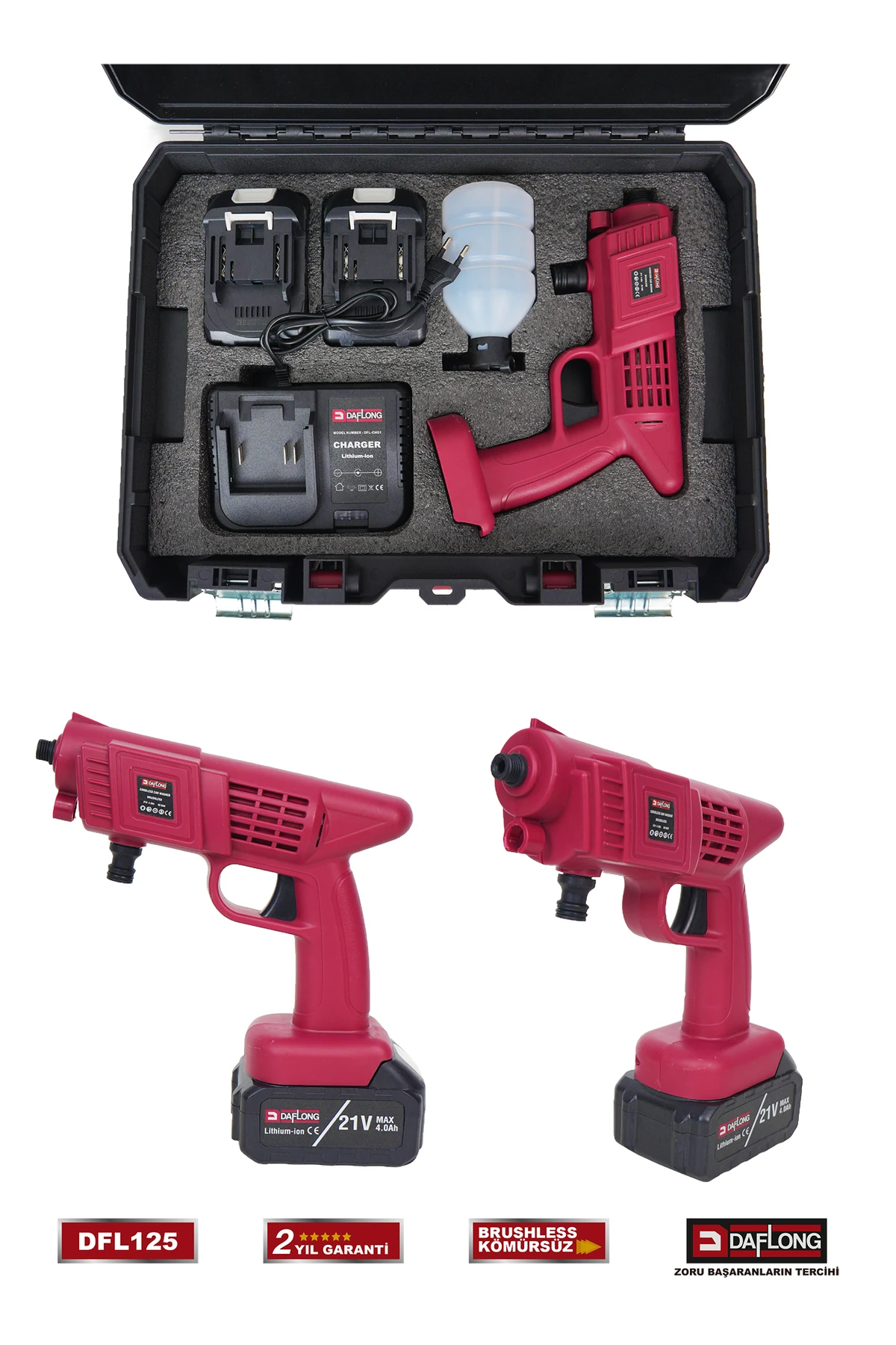 PRO BAKIR SARGILI YÜKSEK BASINÇLI OTO YIKAMA VE SULAMA TABANCASI DFL-125