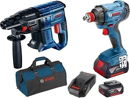 BOSCH Gdx 180-LI Somun Sıkma + Gbh 180-LI Kırıcı Delici + Akü Seti + Çanta Hediyeli