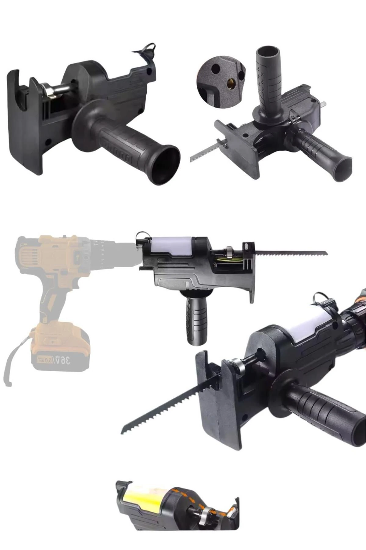 Elektrikli Matkap Pistonlu Dekupaj Jig Testere Aparatı Ağaç Metal Kesme Işleme