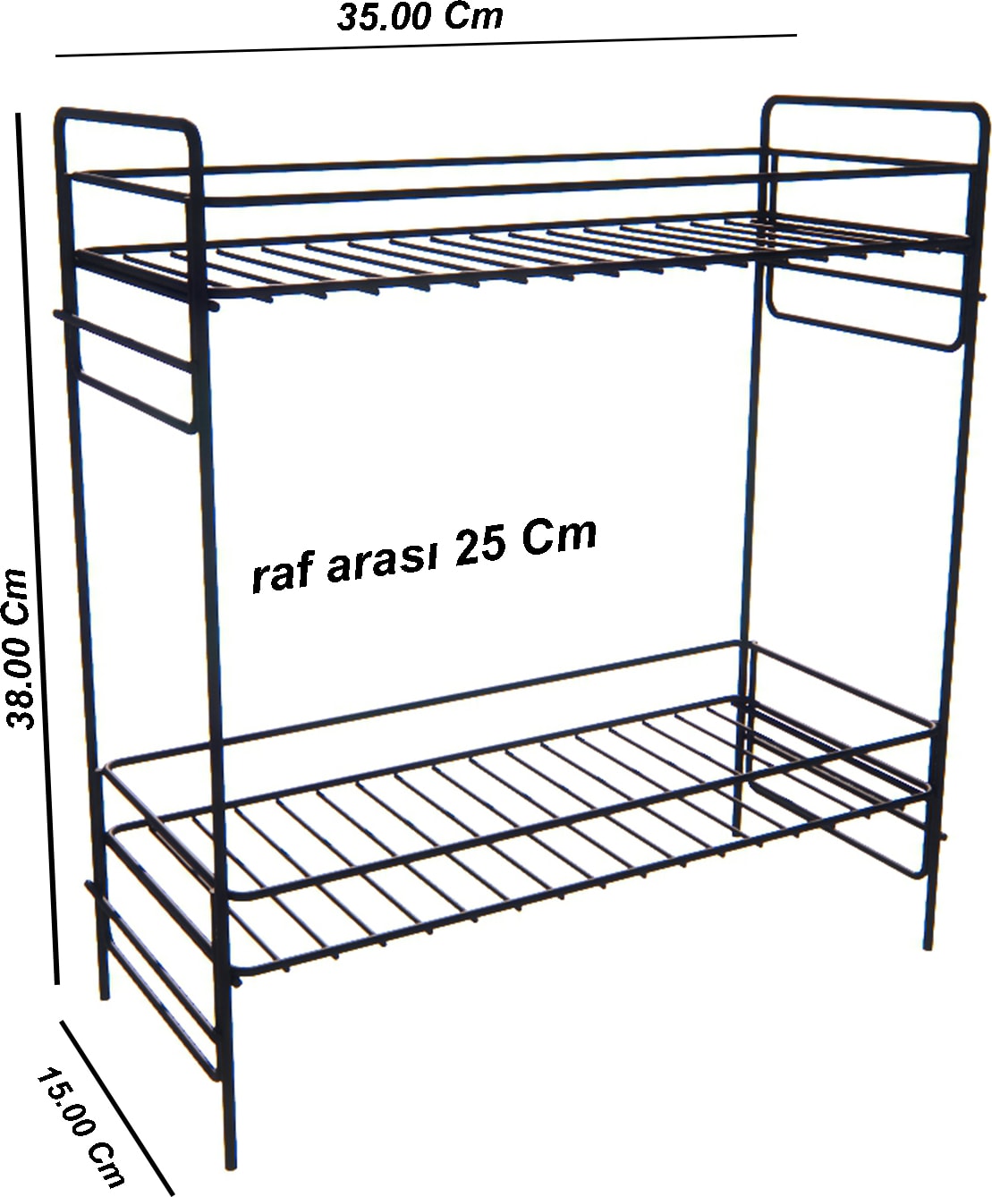 2 Katlı Evye Tezgah Altı Raf Banyo Mutfak Dolabı Çok Amaçlı Düzenleyici Deterjanlık Organizer