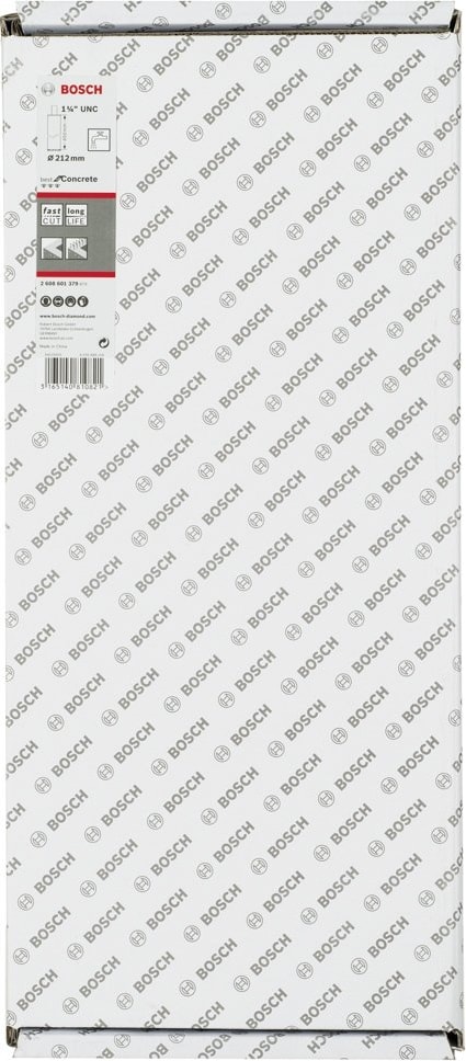 BOSCH - Best Serisi Beton Için 1 1/4'' Unc Girişli Elmas Sulu Karot Ucu 212 mm