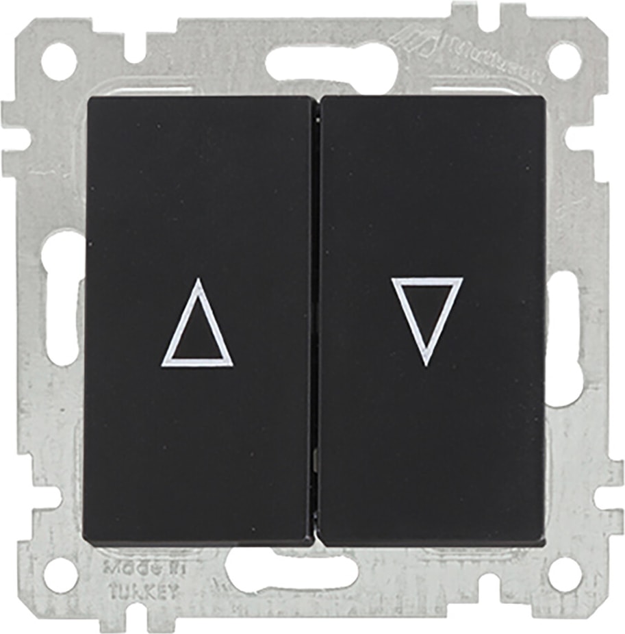 Rita Mekanizmalı Tuş Jaluzi Anahtarı (Vidalı) Siyah