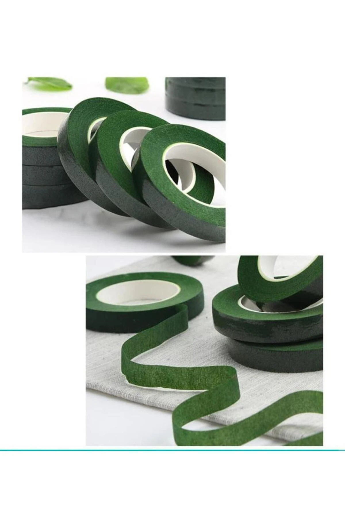 Çiçekçi Bandı 40 metre Yeşil Renk Yapay Çiçek Latex Köpük Çiçek Sapı Sarma Yeşil Bant