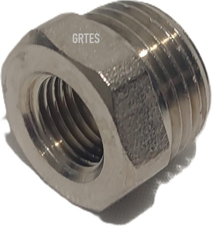 (10'lu Paket) 1/4" x 1/2" Sarı/krom Redüksiyon - Brass Reduction