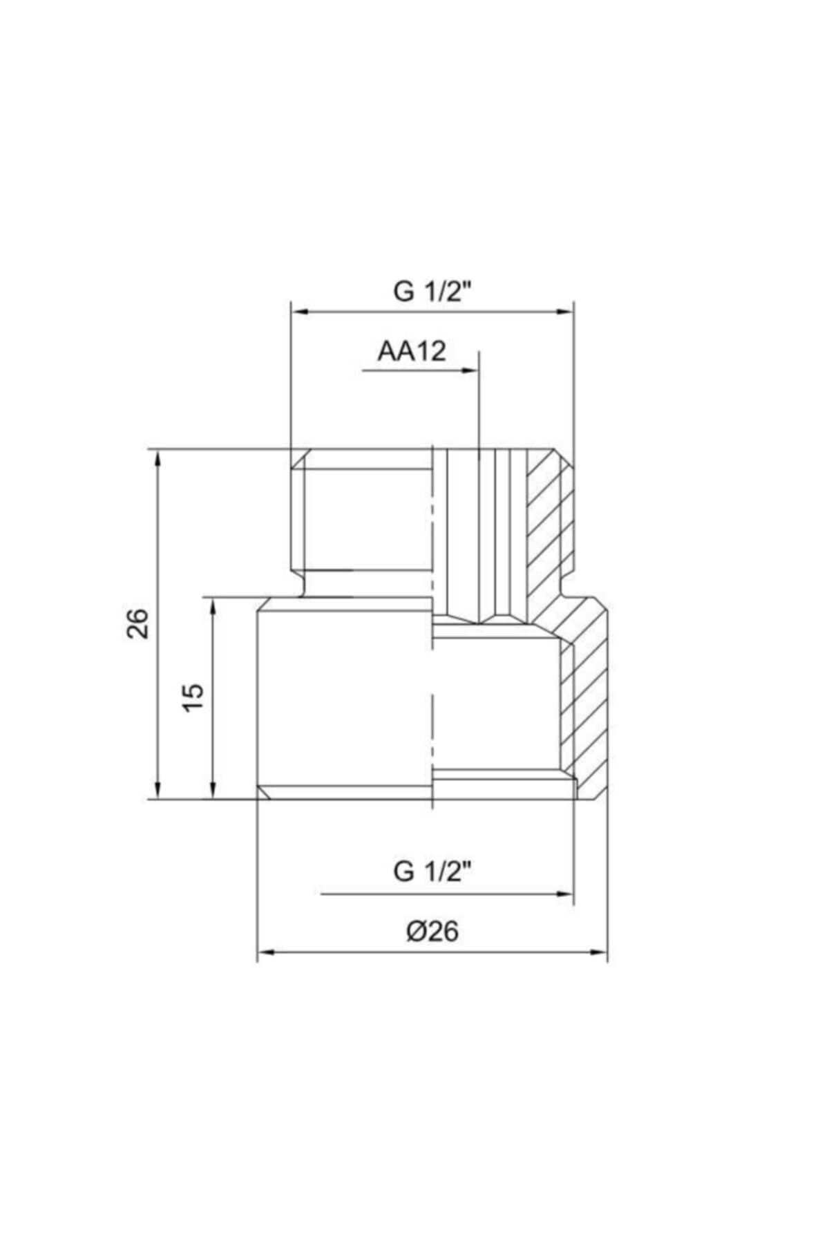 2 Adet 1/2 1.5 Cm Uzatma Krom (musluk Uzatma 102134014 Pirinç E.c.a