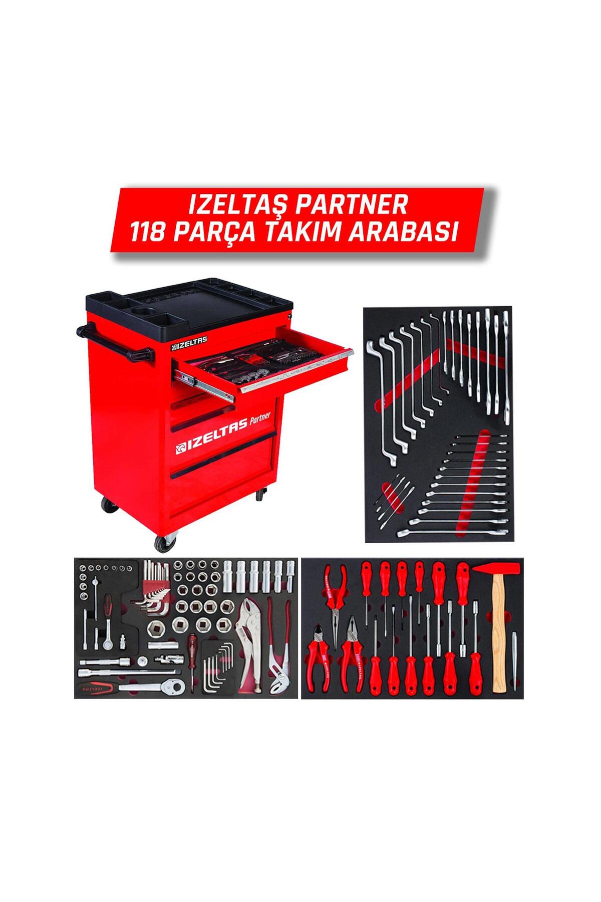 Partner 118 Parça 5 Çekmeceli Dolu Takım Arabası