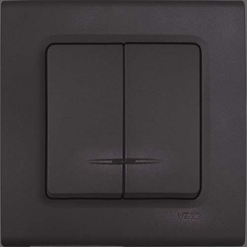 Linnera Life Serisi Gece Siyahı Işıklı Komütatör Çerçevesiz