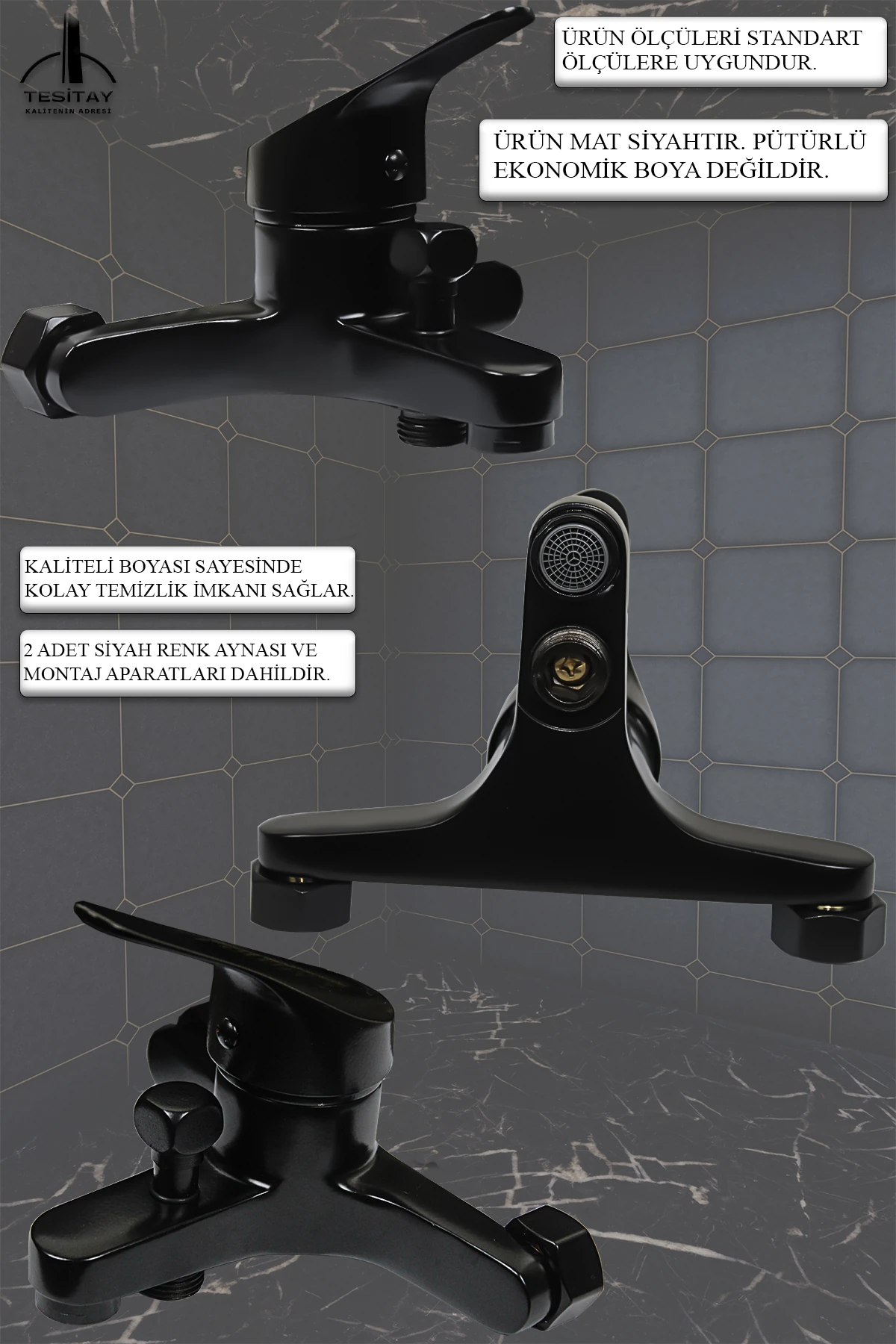 Siyah Batarya Takımı 4 Lü 3 Lü 2 Li Musluk Armatür Duş Setleri