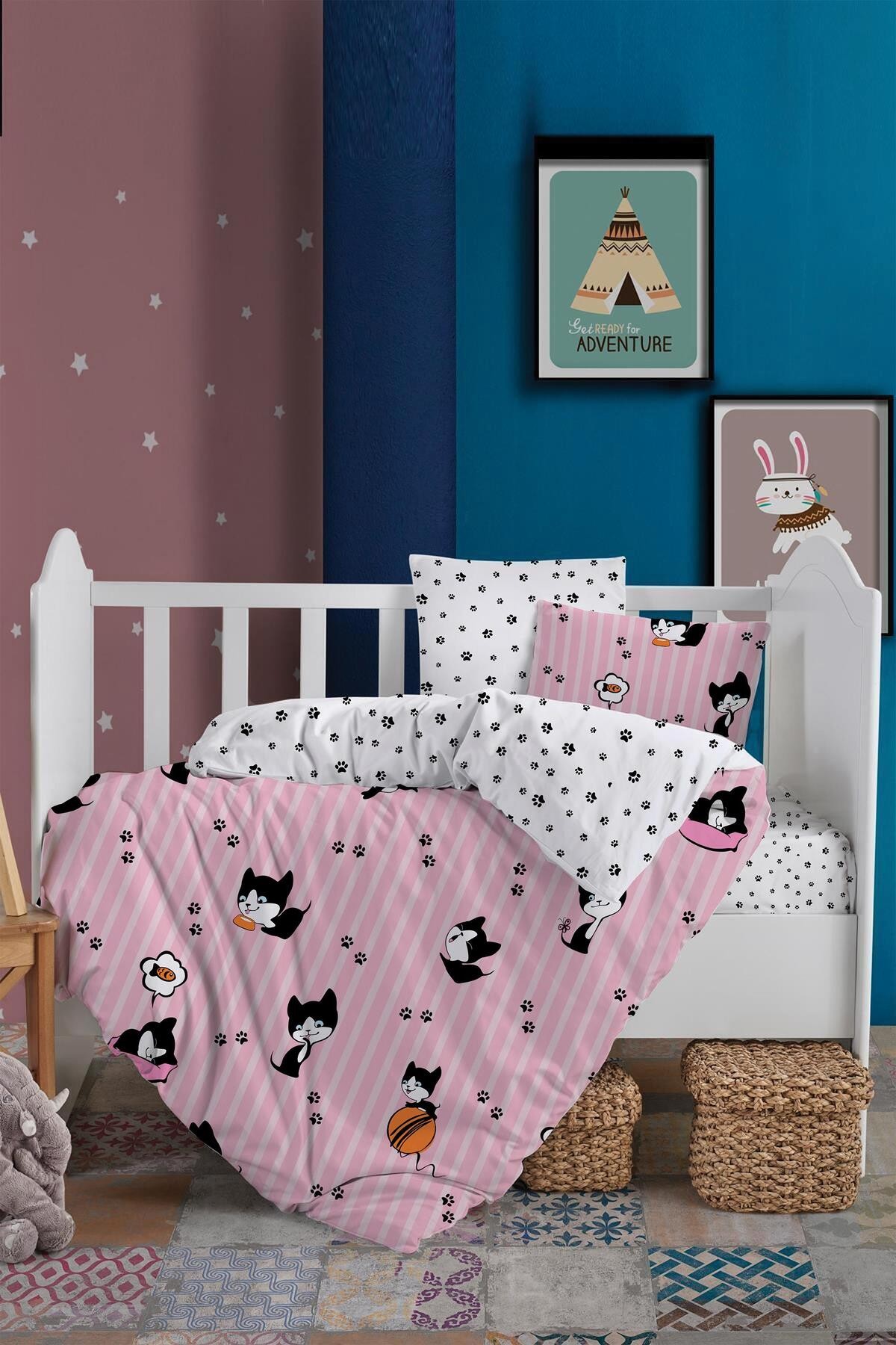 Cute Cats %100 Pamuk Bebek Nevresim Takımı