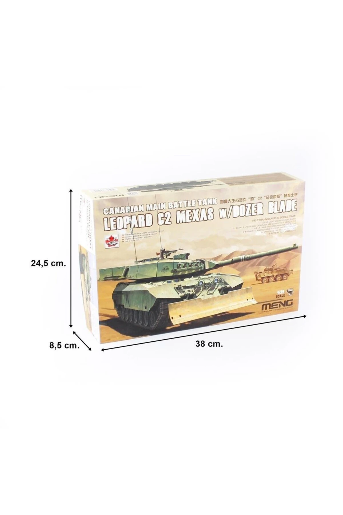 TS-041 1/35 Ölçek, Kanada Leopard C2 MEXAS, Dozer Bıçaklı Ana Muharebe Tankı, Plastik Model Kit