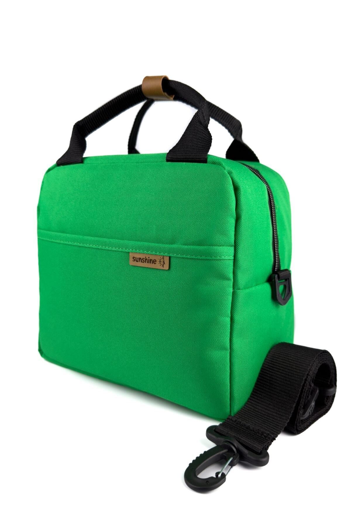 Benetton Yeşili Termal Isı Izolasyonlu Su Geçirmez Yemek Taşıma Ek Gıda Beslenme Askılı Omuz Çantası