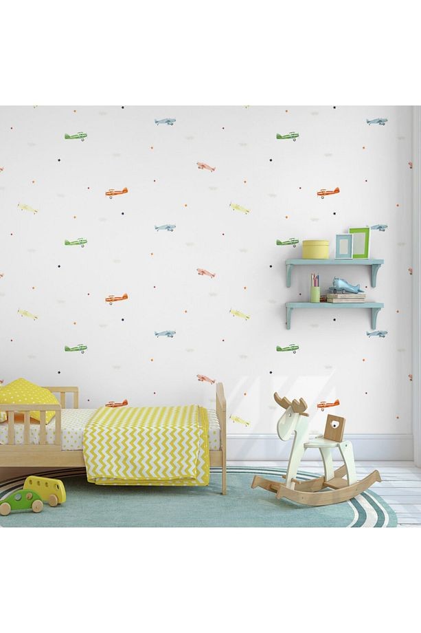 Adakids 8907 Serie Çizgili Desenli Çocuk Odası Duvar Kağıdı 8907-1