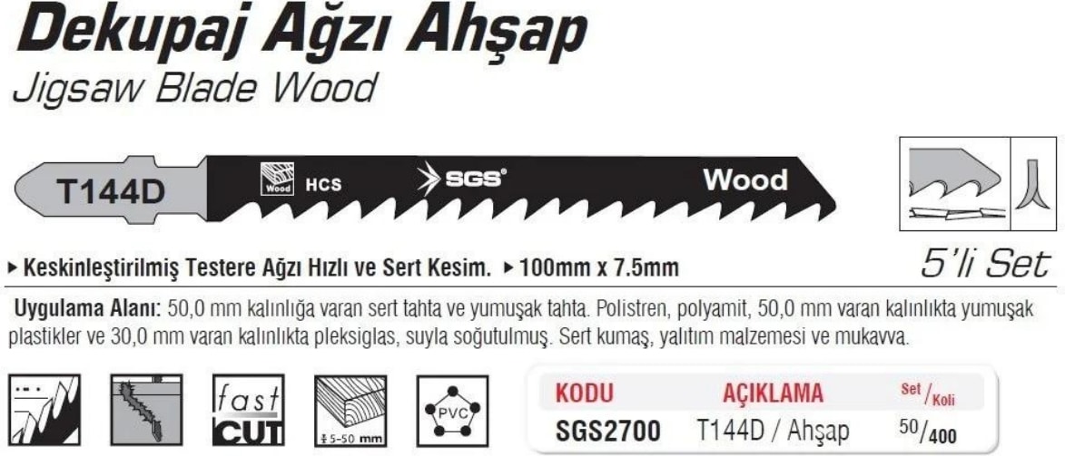SGS Dekupaj Ağzı Ahşap T144D
