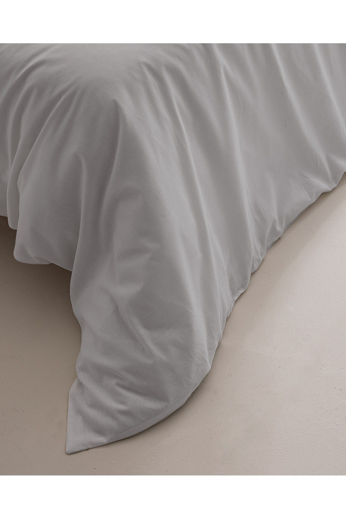 Manon King Size %100 Pamuk Ranforce Düz Nevresim - Gri