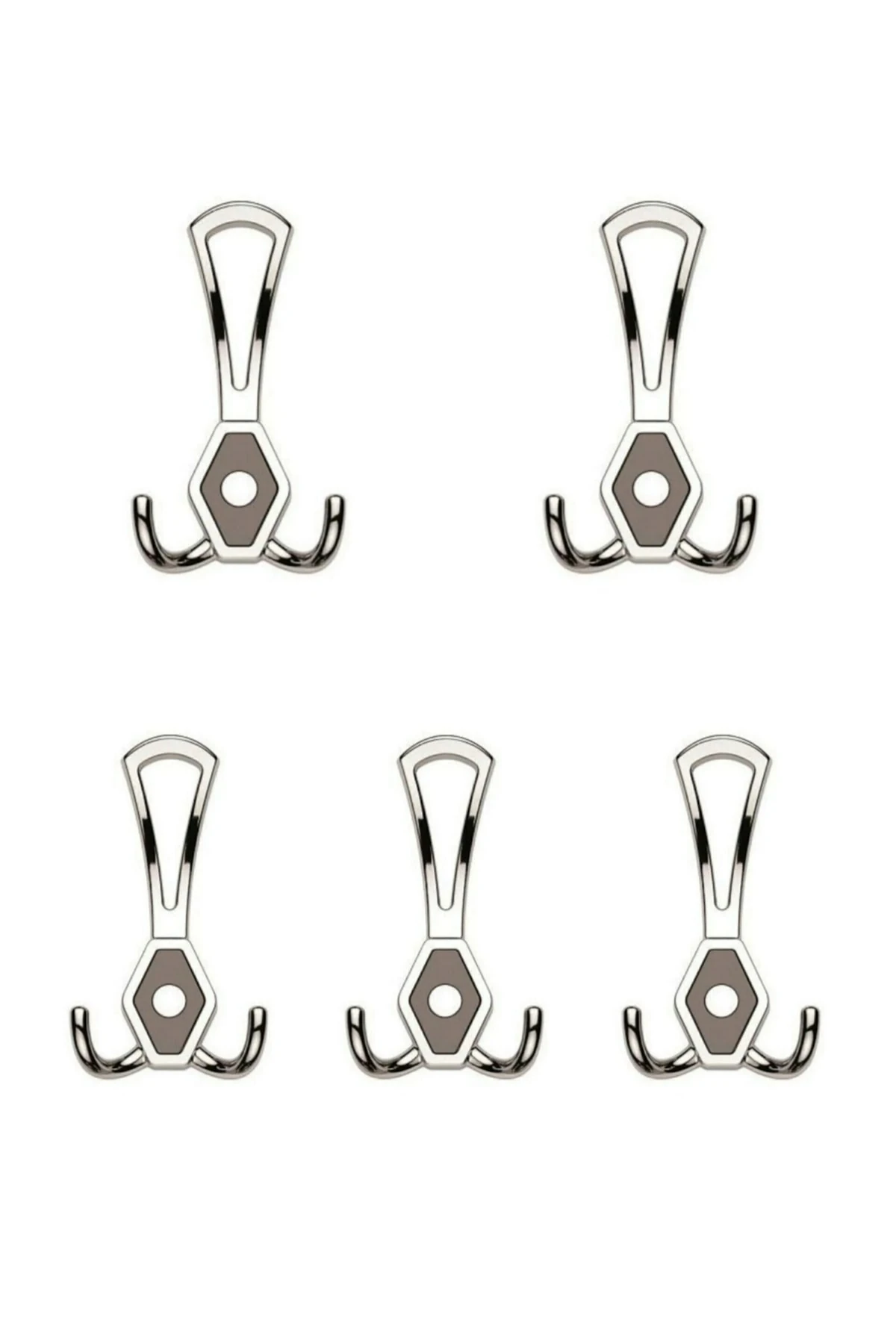 (5 ADET) Mali Portmanto (BÜYÜK) Askılık (KROM GRİ) Vestiyer Havlu Kapı Elbise Askılığı (BÜYÜK) Askı