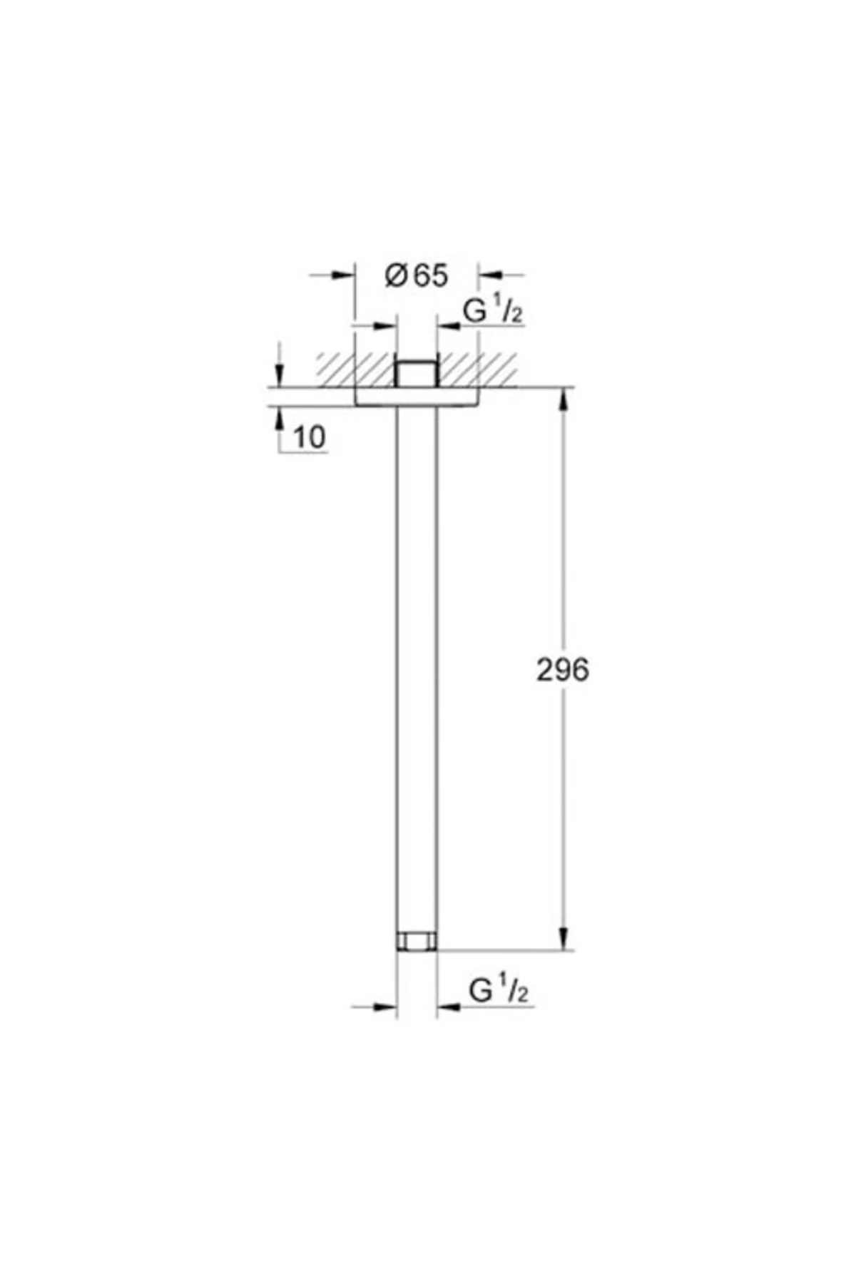 Rainshower® Tepe Duşu Için Tavan Iniş Borusu 292mm Krom - 28497000
