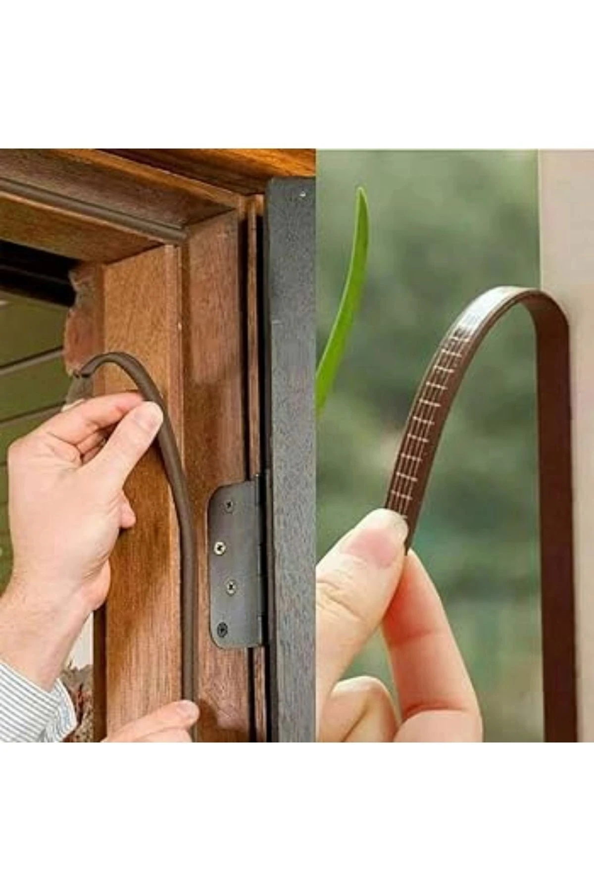 6 Metre Kahve Pvc Doğrama Kapı Pencere Soğuk Geçirmez Sızdırmaz İzolasyon Fitil Yapışkanlı 3x2=6 mt