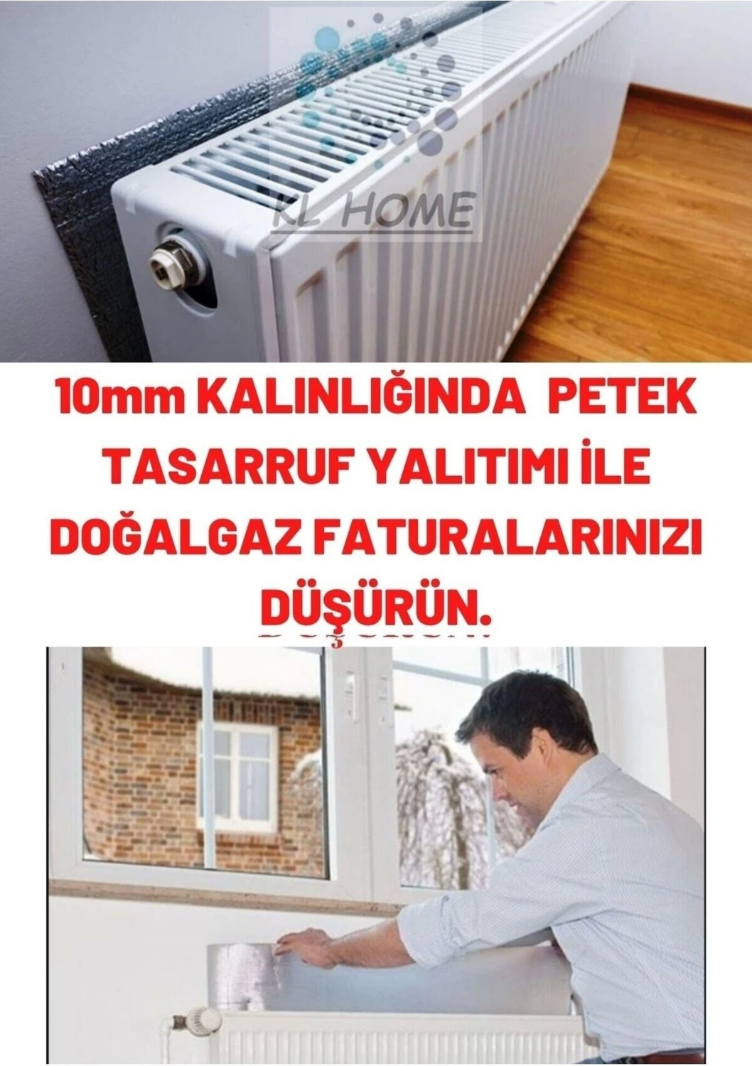 6 ADET-10MM Kalınlık Tasarruf Için Kalorifer Petek levha Arkası Isı Yalıtım Levha Doğalgaz Fatura Düşürün