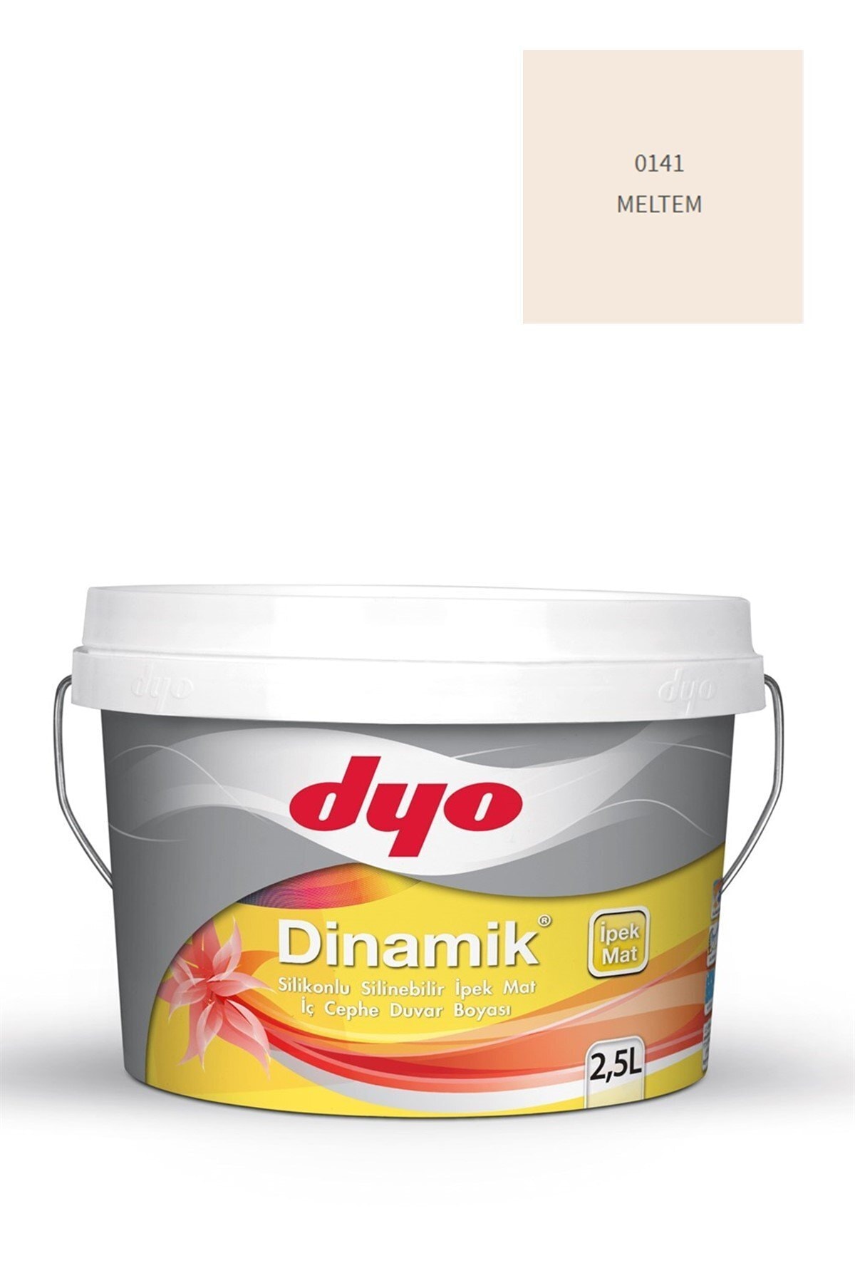 Dinamik Silikonlu Silinebilir Ipek Mat Iç Cephe Duvar Boyası 0141 Meltem 2,5 Lt