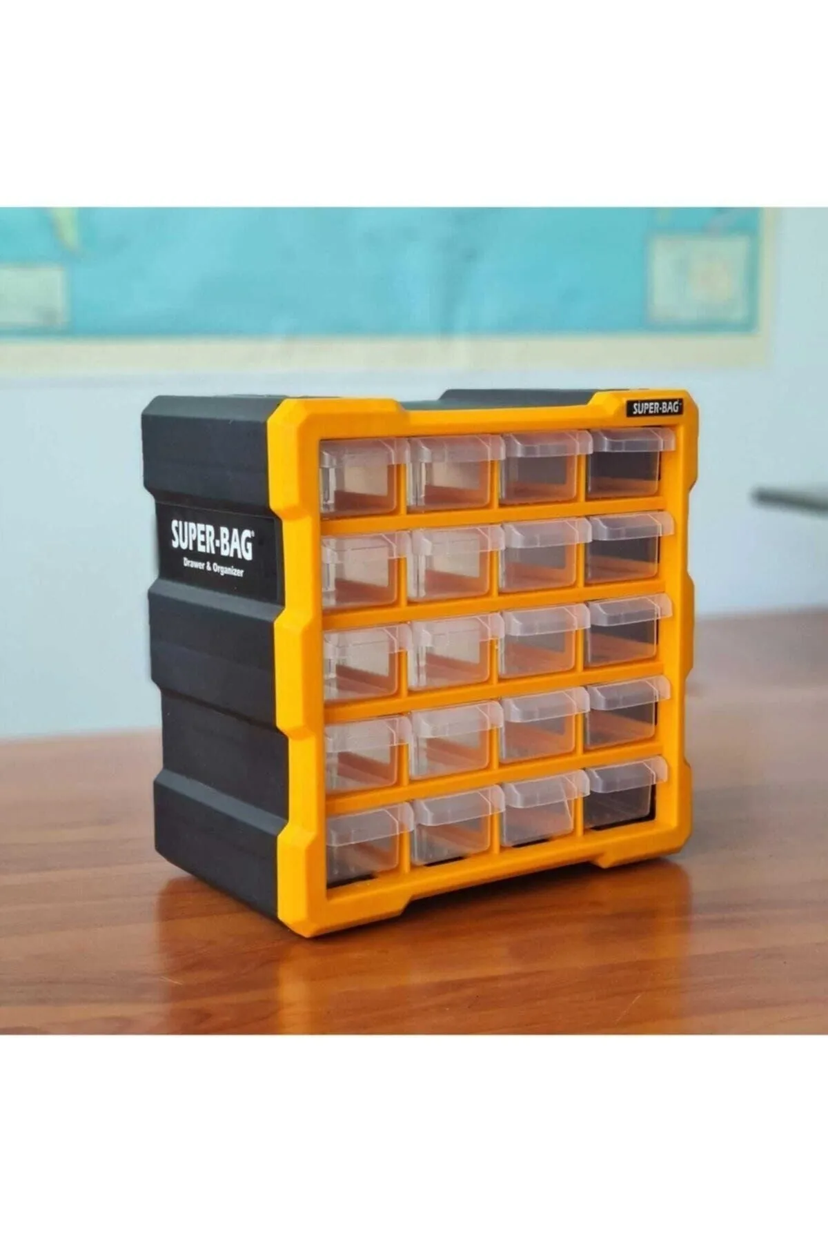 Super Bag Monoblok Çekmeceli Organizer Vida Dübel Boncuk Hobi Kutusu 20 Çekmece Organizer