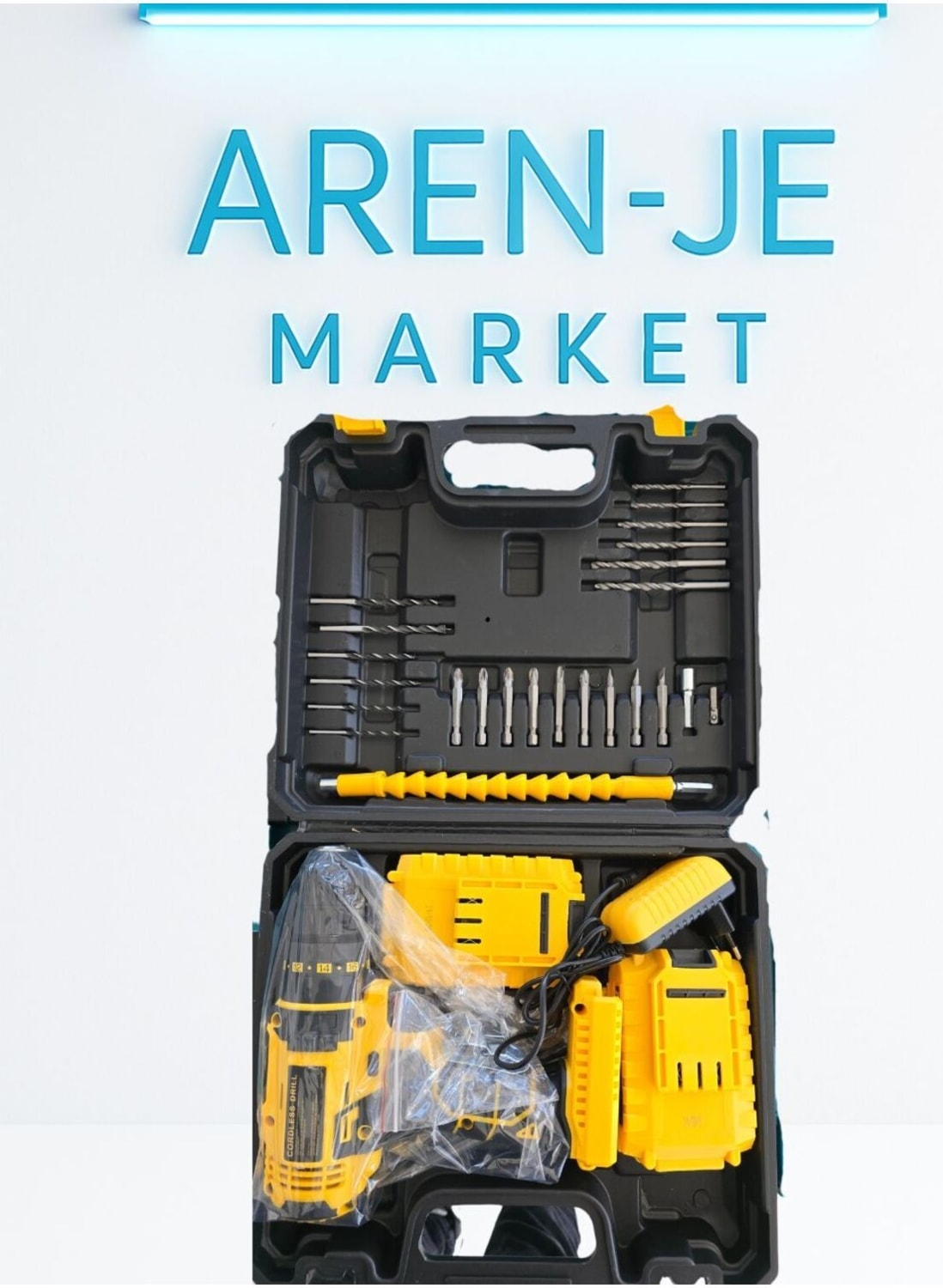 Aren-Je CD24 24V Şarjlı Matkap Vidalama Seti – 2 Bataryalı + Uç Takımı + Taşıma Çantalı