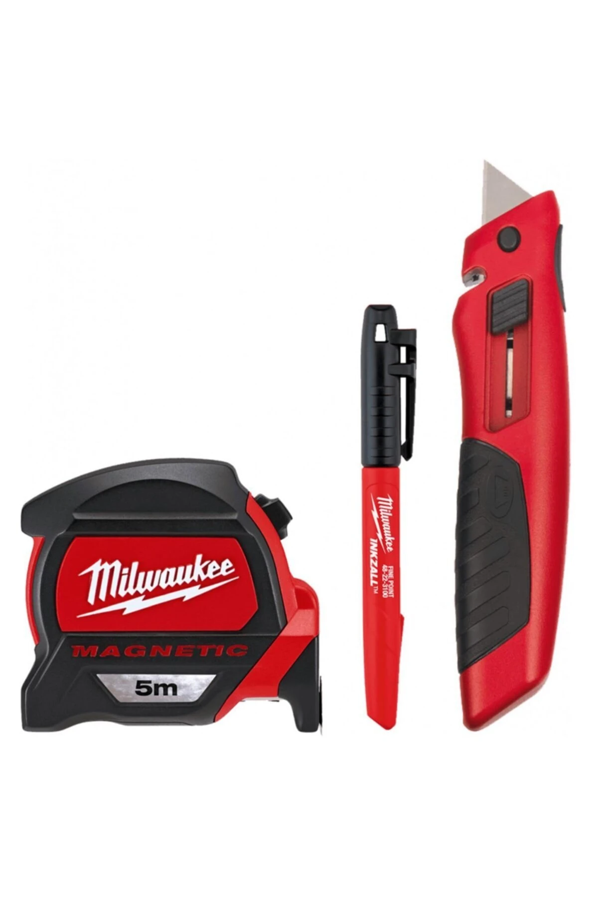 T4932459375 Ağır Hizmet Tipi 3’lü Set Maket Bıçağı, Metre Ve Işaretleme Kalemi