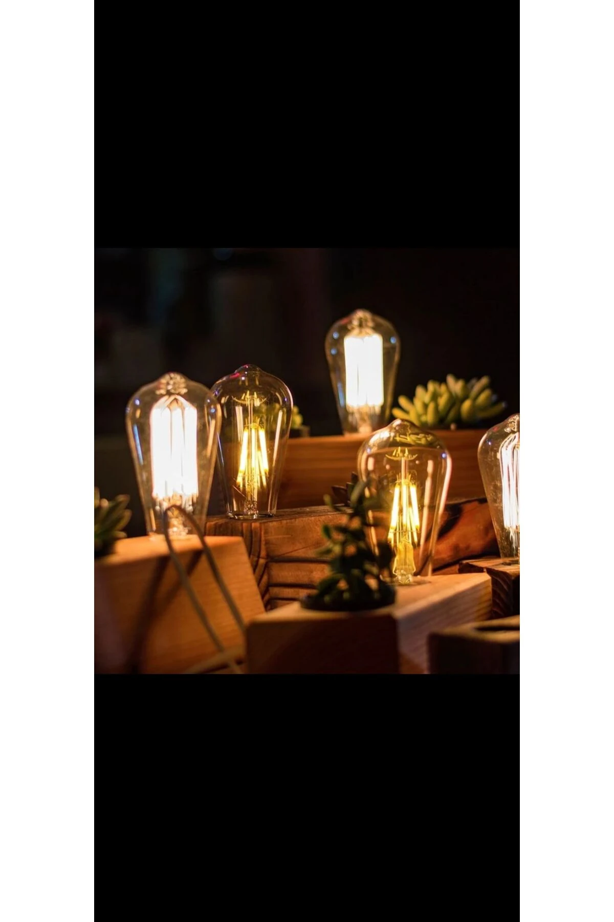 Armut Tipi Ampül Flemanlı Tasarruflu St64 Led Rustik Dekoratif Ampul Vintage Aydınlatma