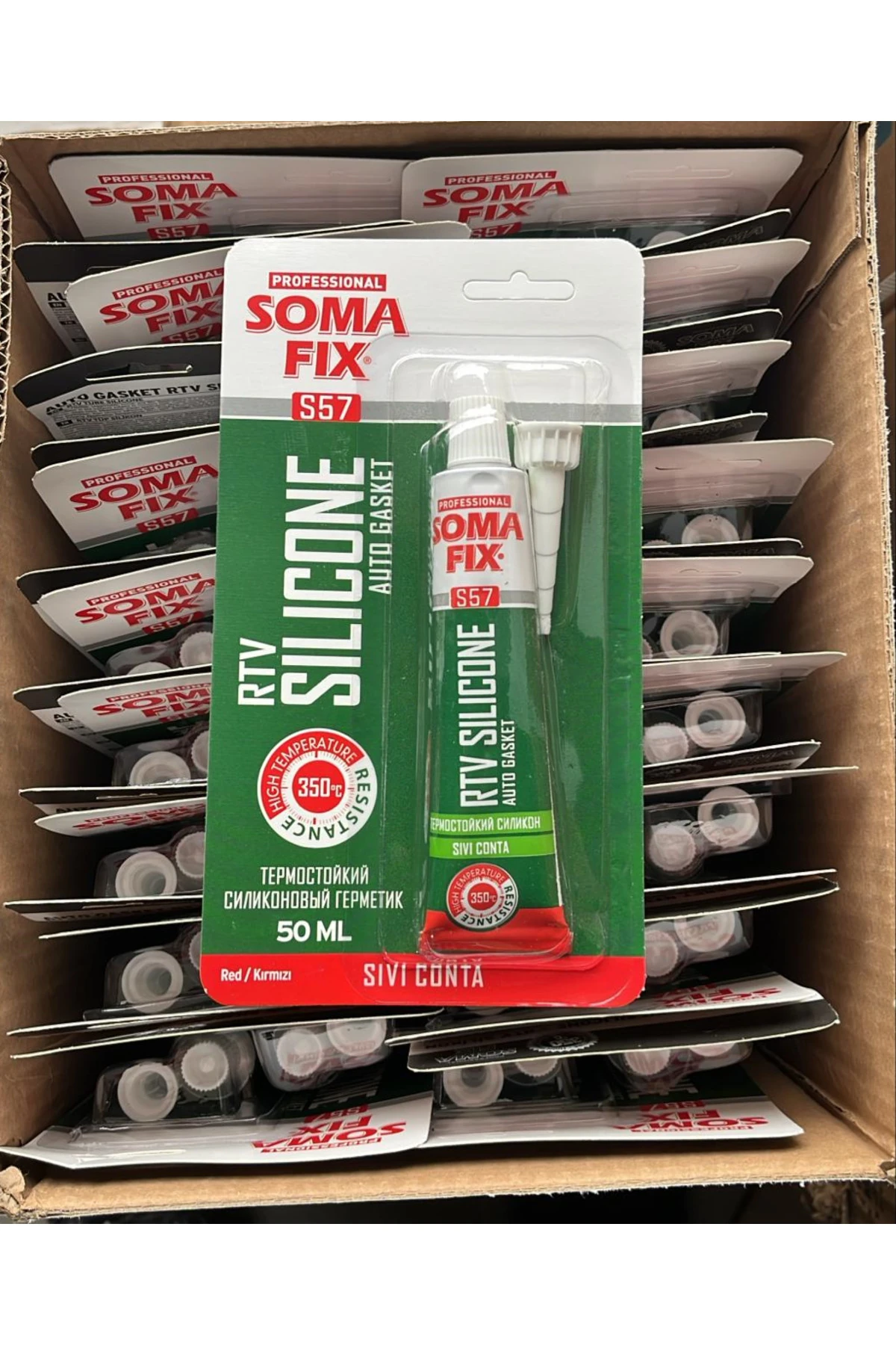 RTV Isıya Dayanıklı Tüp Silikon Kırmızı S57 50ML