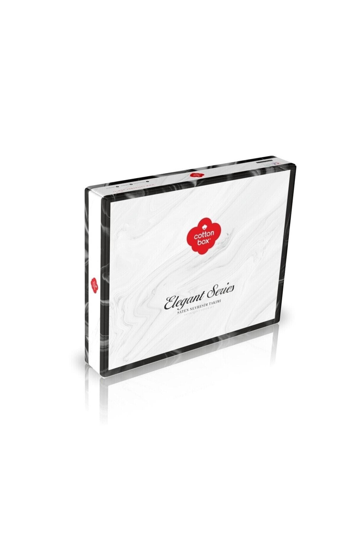 Elegant Stripe Saten Çift Kişilik Nevresim Takımı Siyah
