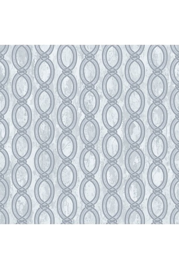 Seven 7808-2 Oval Geometrik Desenli Gri Duvar Kağıdı 16,50 M2