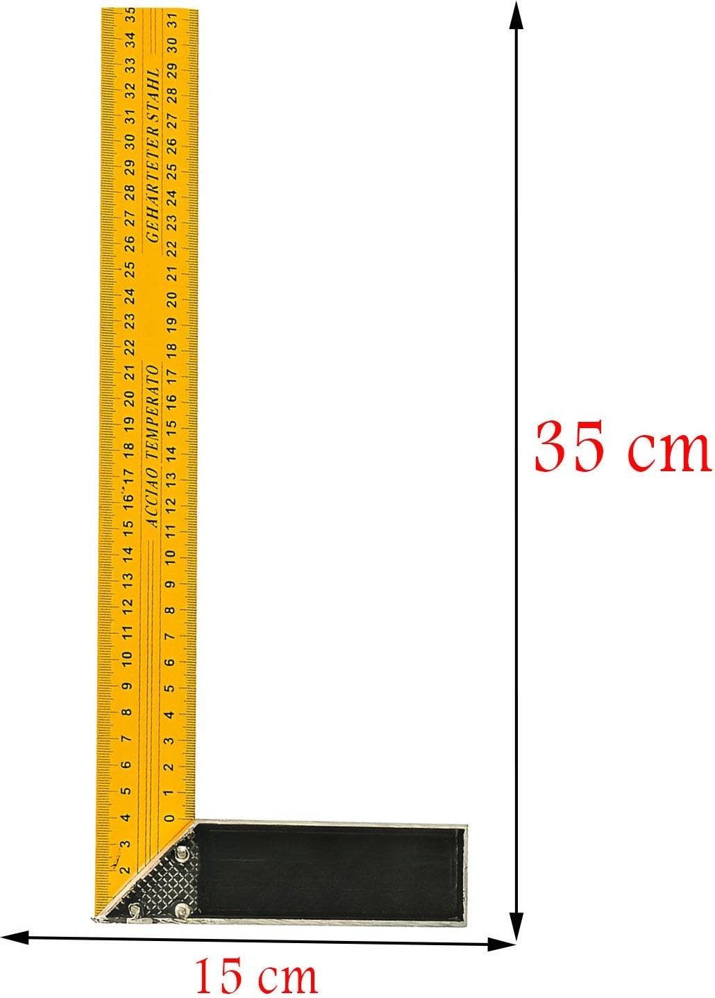 Alüminyum Marangoz Gönyesi L Gönye Sarı Gönye Cetvel Kaynak Kaynakçı Gönyesi 350 mm