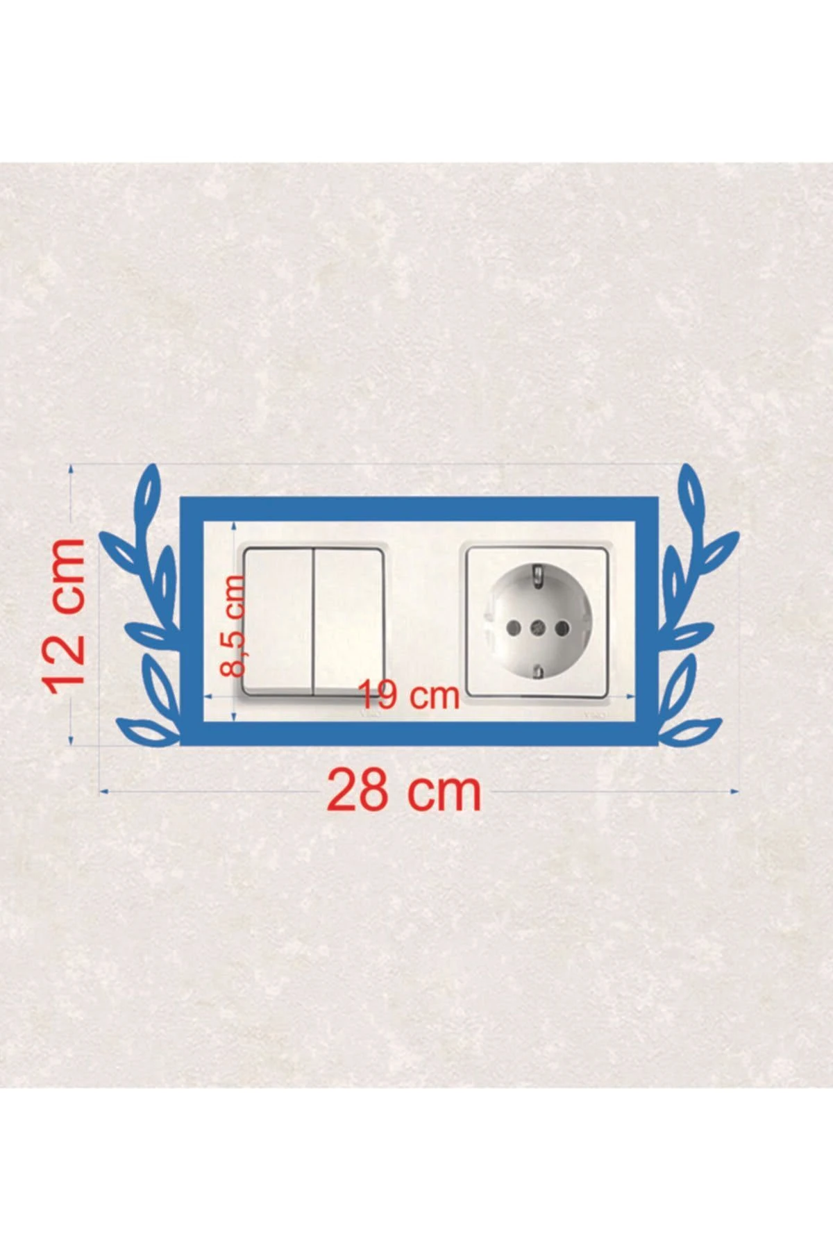 2115-m Lazer Ahşap Anahtar Priz Çerçevesi Mavi İkili Dekoratif