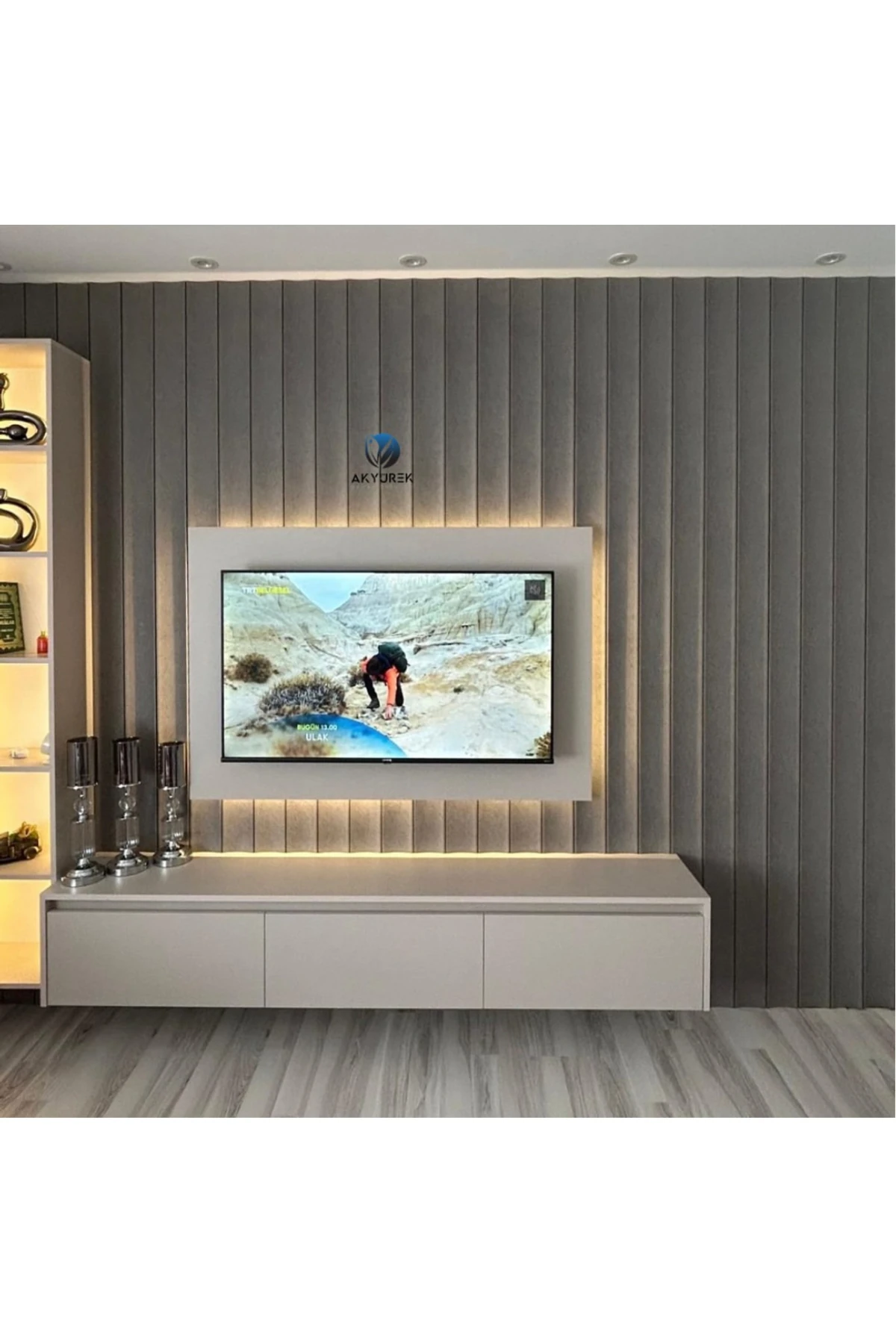 AKYÜREK LB 3821 MODEL SLATE GRİ RENK DEKOR PROFİL DUVAR KAPLAMA PANEL LAMBRİ