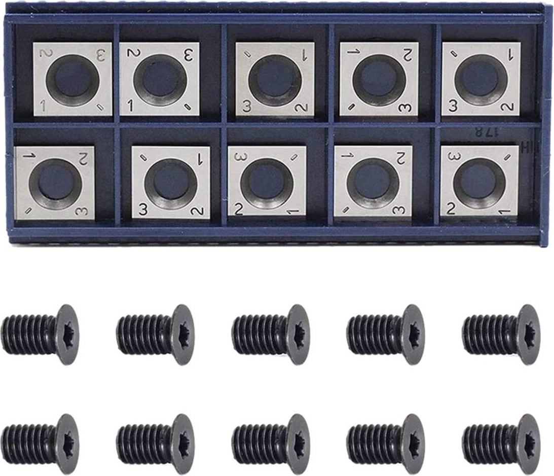 Bradoo-10 Adet 14MM Kare Düz Karbür Kesici Uç ile 10 Adet M610MM Vidalar Ahşap Çalışma Spiral/helisel Planya Kesici Kafa (Yurt Dışından)