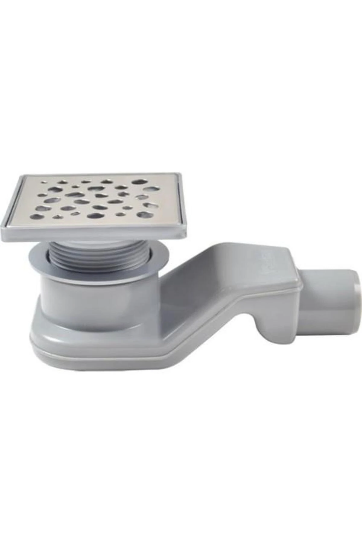 Twisty Yer Sifonu 10x10 Paslanmaz Izgaralı 50 Yandan Çıkışlı, Yükeklik Ayarlı