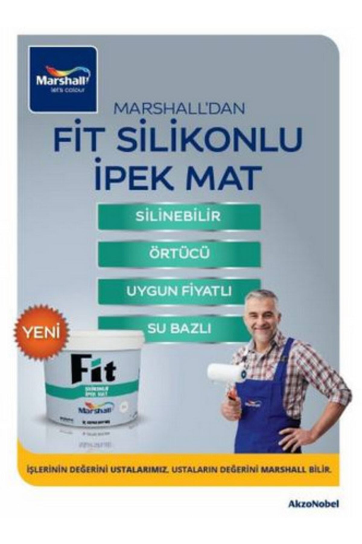 Fit Silikonlu Ipek Mat Duvar Boyası 10 Kg Keçe