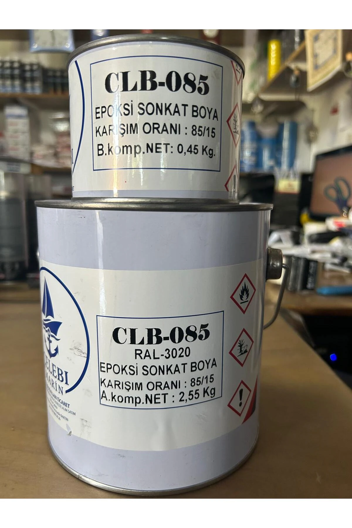 ÇELEBİ MARİN EPOKSİ SON KAT BOYA RAL3020 KIRMIZI 3 KG