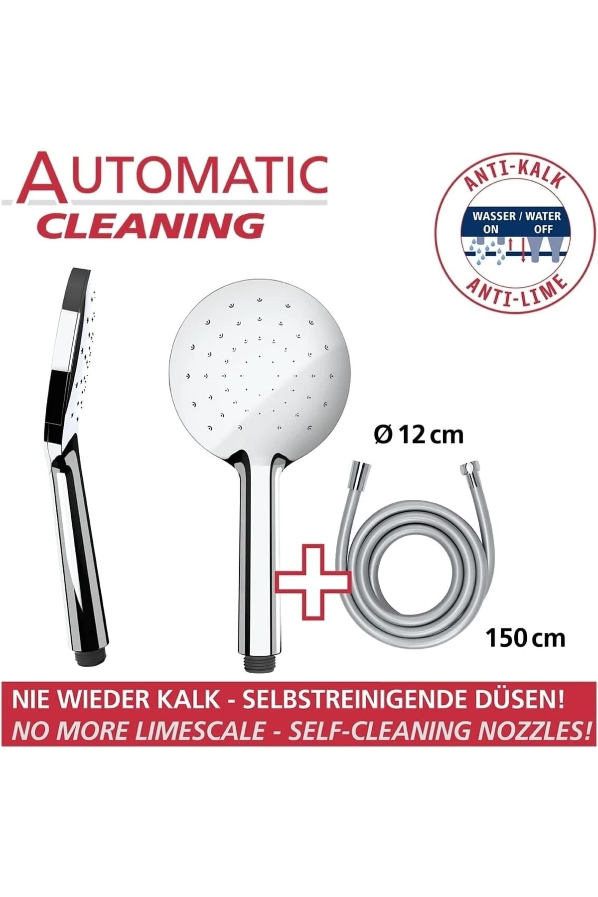 Led Tasarım Duş Çubuğu Seti, Led Işık Şeridi, Duş Hortumu Ve Başlığı Sıcak Beyaz