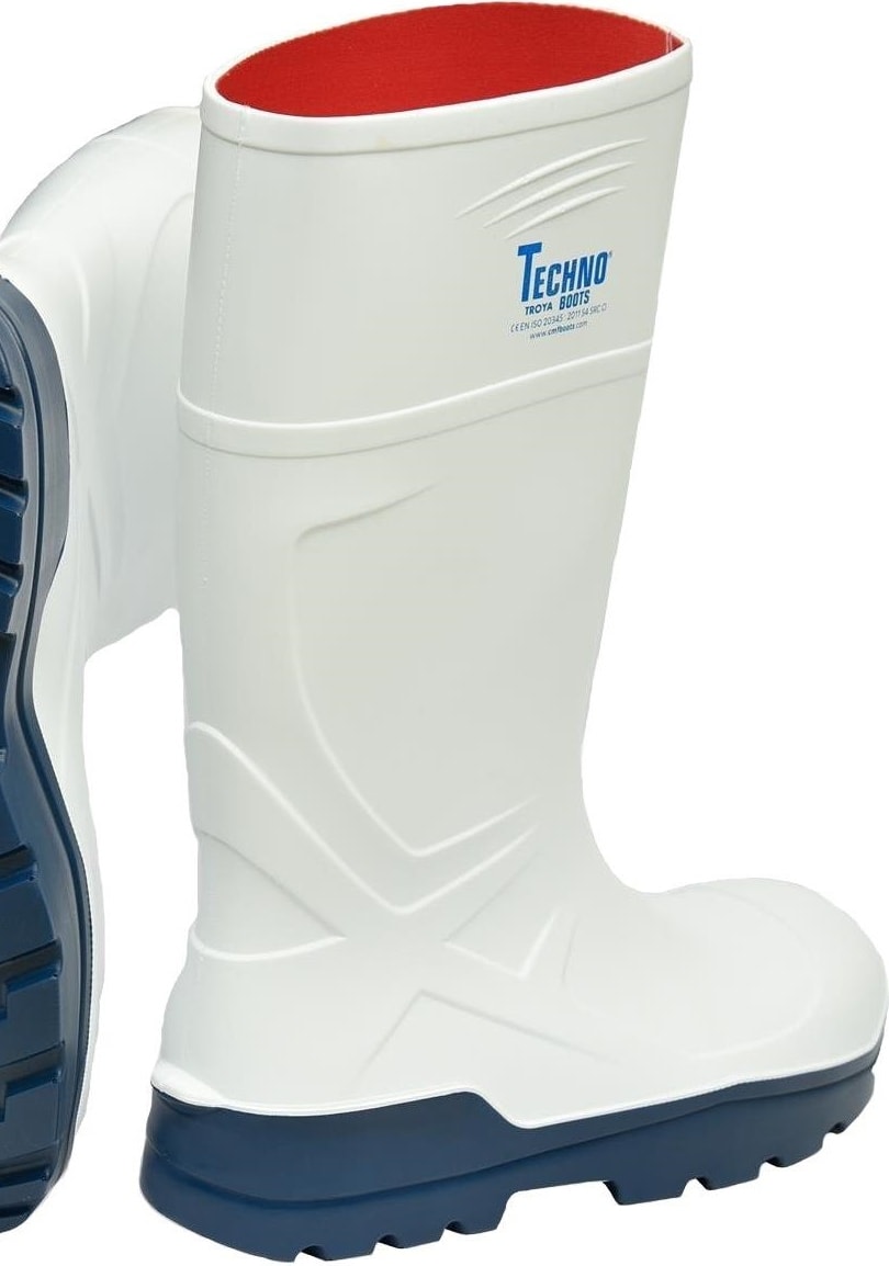 Boots S4 Beyaz Mavi - Kısa 31 cm - % 100 Su Geçirmez - Poliüretan Çizme