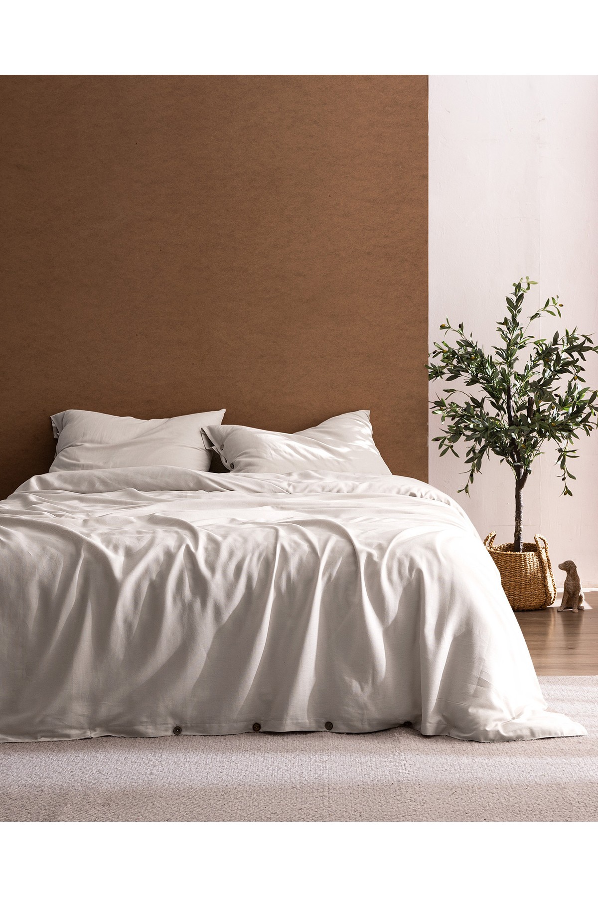 Songe King Size %100 Pamuk Chambre Nevresim Takımı - Ekru