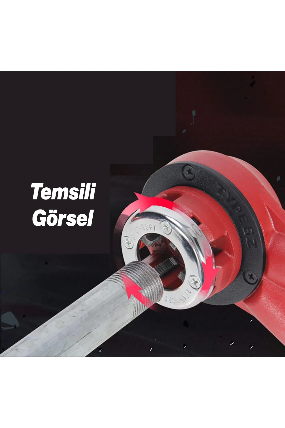 Manuel Diş Açma Pafta Kafası Tutucu 11/4" Boru Yedek Kolu Uzun Sap Çek Çevir Bırak Sağa Sola Dönerli