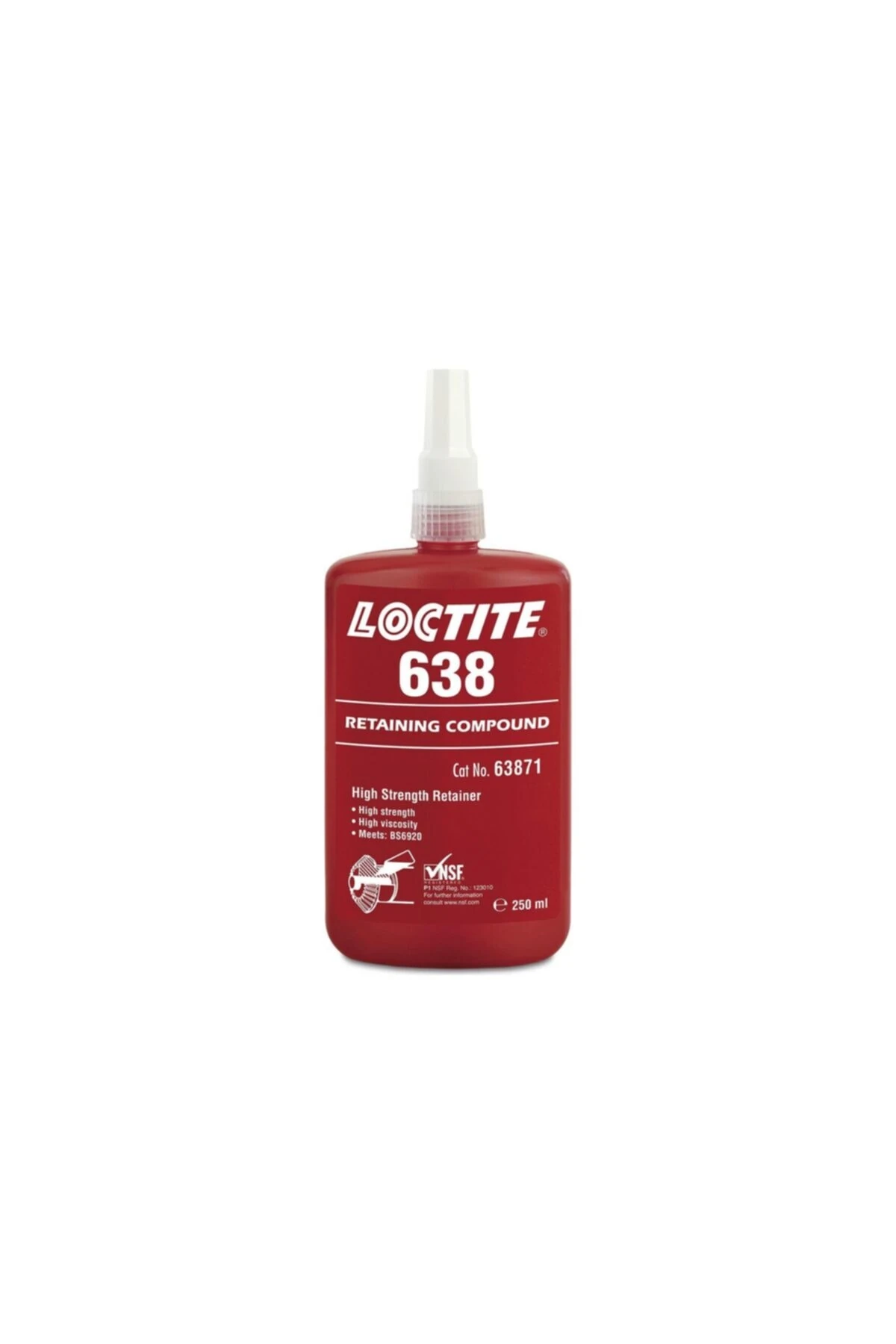638 250 Ml Anaerobik Yükseltilmiş Isı Dayanımlı Sıkı Geçme 0,25 Mm