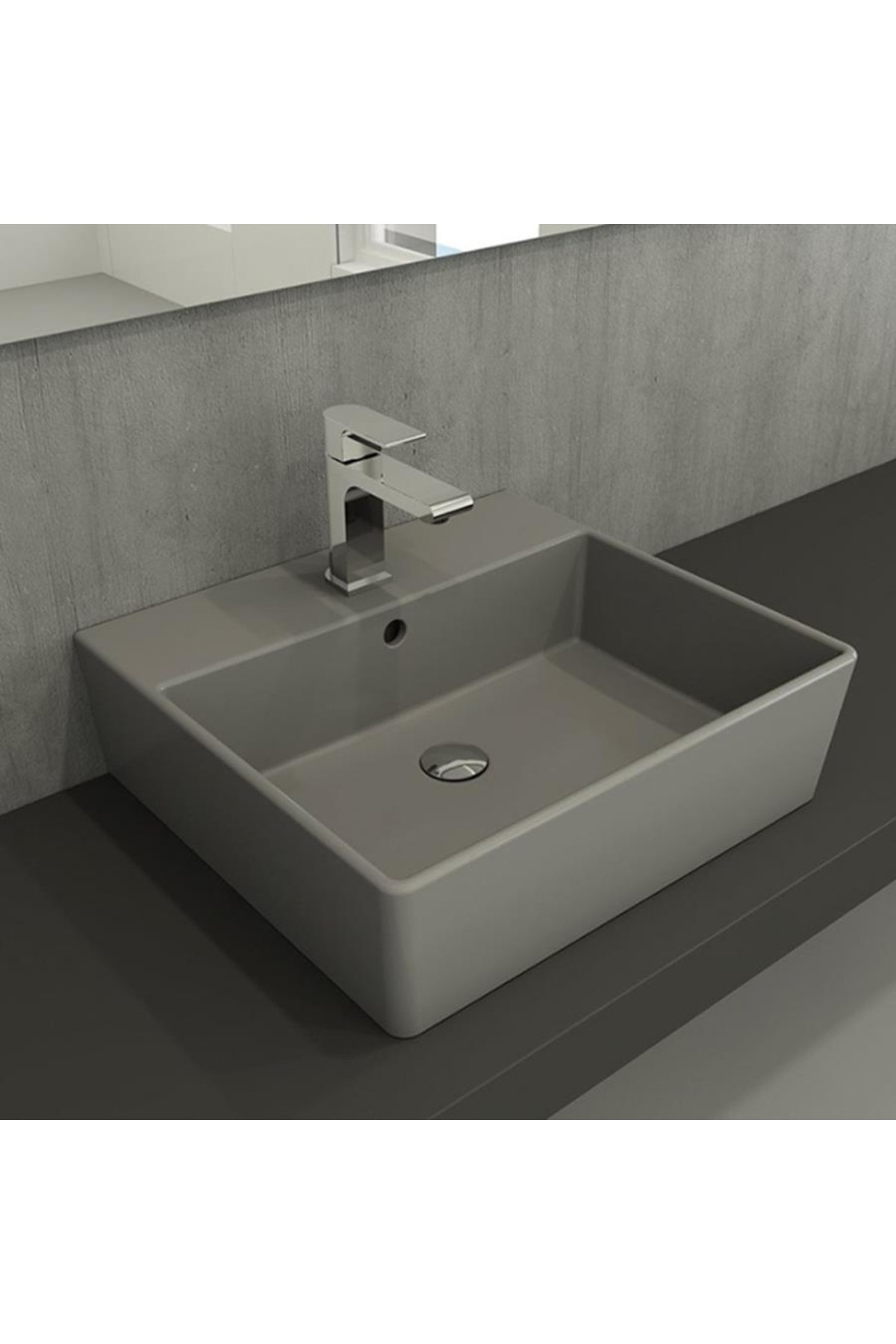 Milano Batarya Banklı Lavabo 50 Cm M Gri 1216-006-0126
