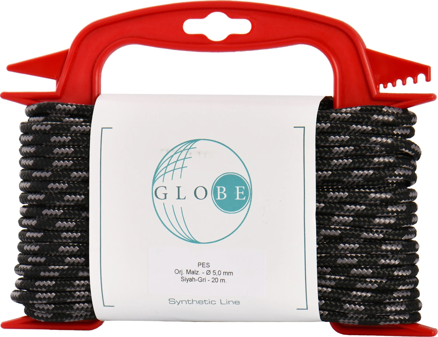 5,0 Mm Polyester Çok Amaçlı İp Halat - Siyah-Gri - 20 M.