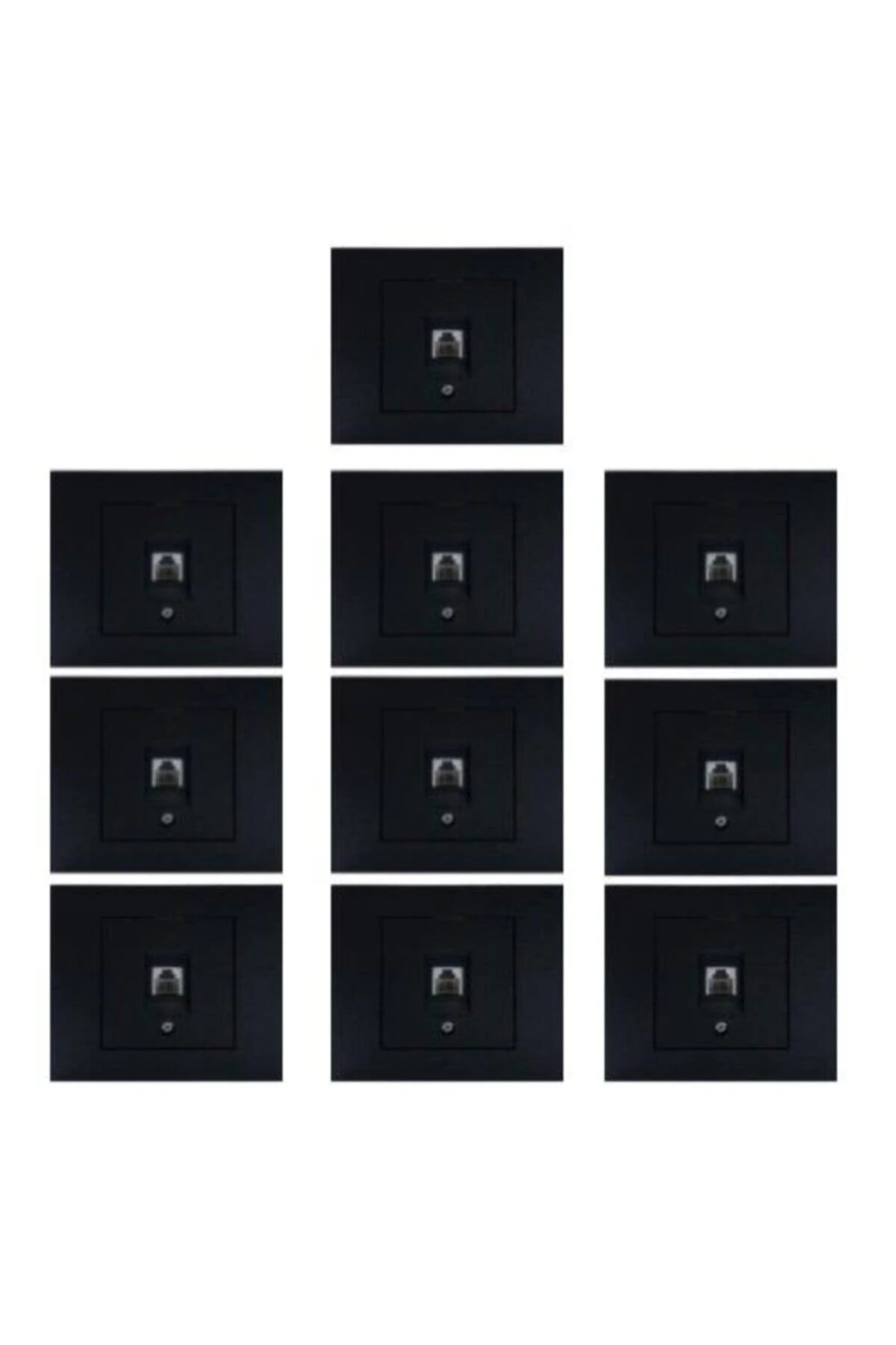 Ovivo Grano Siyah Telefon Prizi 10'lu Paket (ÇERÇEVE DAHİL)