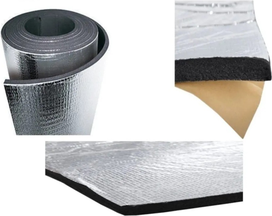 Alüminyum Folyolu Kauçuk Izolasyon 9mm 100CM x 20MT (20M2) Kendinden Yapışkanlı Kauçuk Köpüğü