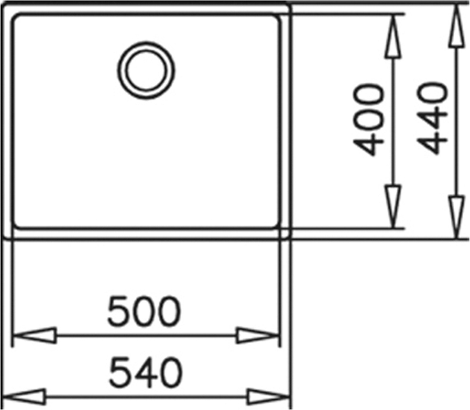 BE LINEA RS15 50.40 Tezgahaltı Eviye Paslanmaz Çelik 50 cm 115000005