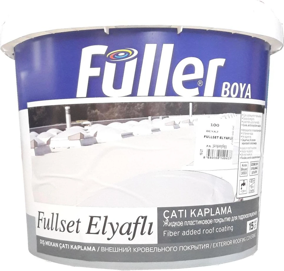 Fullset Elyaflı Çatı Kaplama 15 Litre Beyaz
