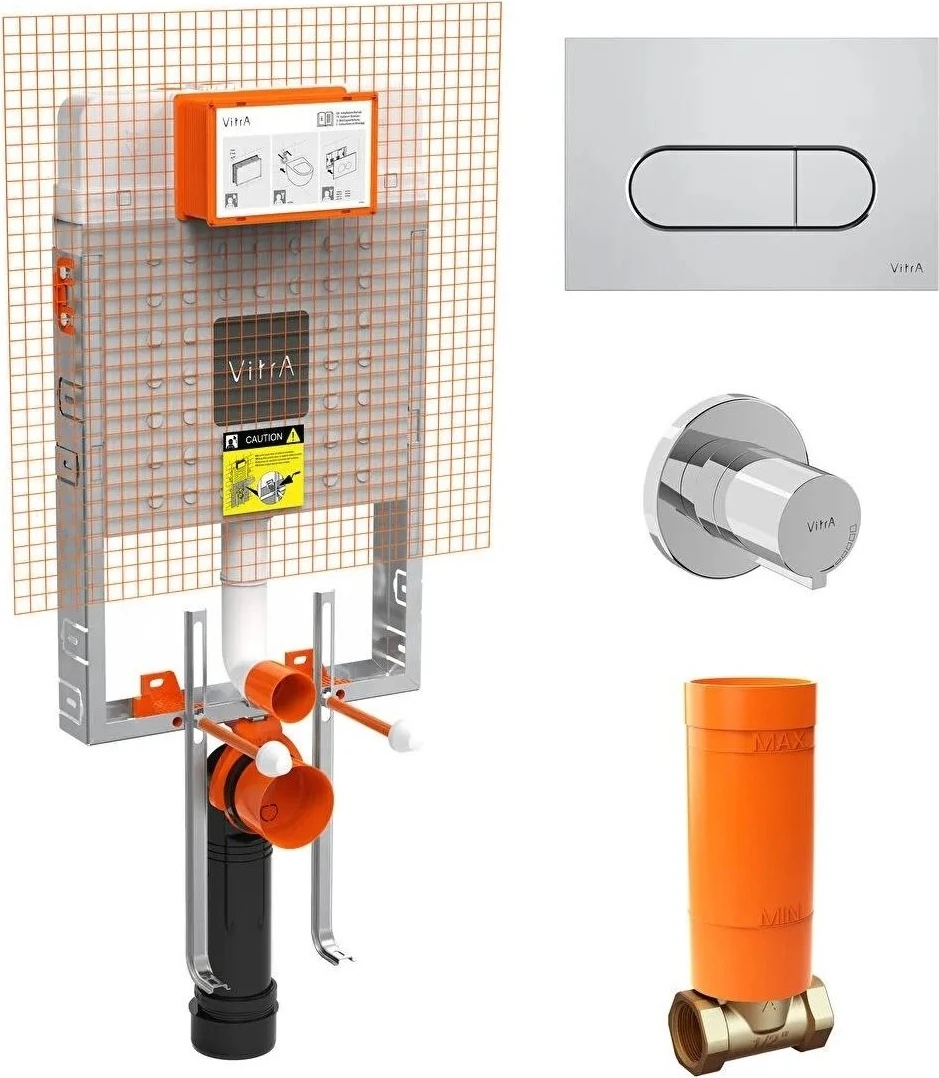 Gömme Rezervuar Seti (Gömme Rezervuar + Stop Valf + Parlak Krom Panel)
