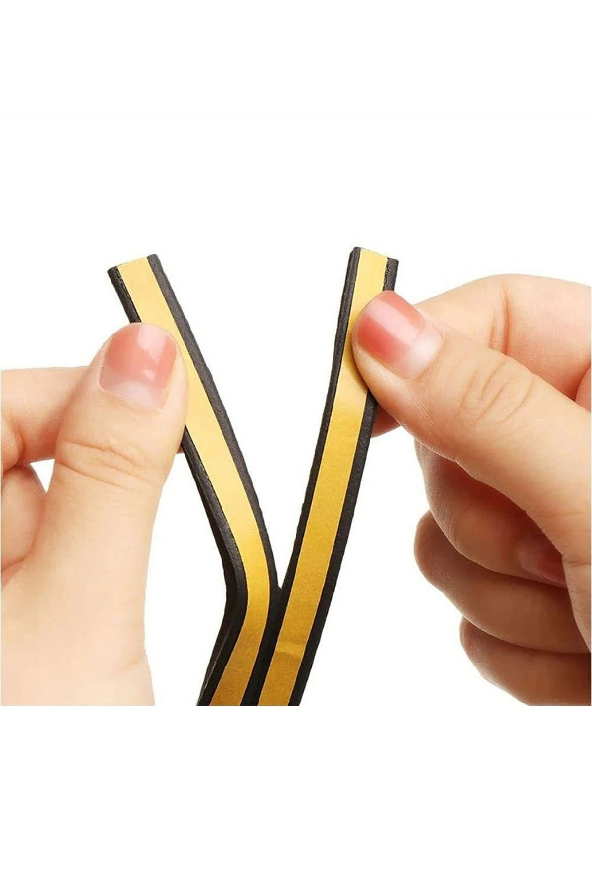 6 Metre Siyah Pvc Doğrama Kapı Pencere Soğuk Geçirmez Sızdırmaz İzolasyon Fitil Yapışkanlı 3x2=6 mt